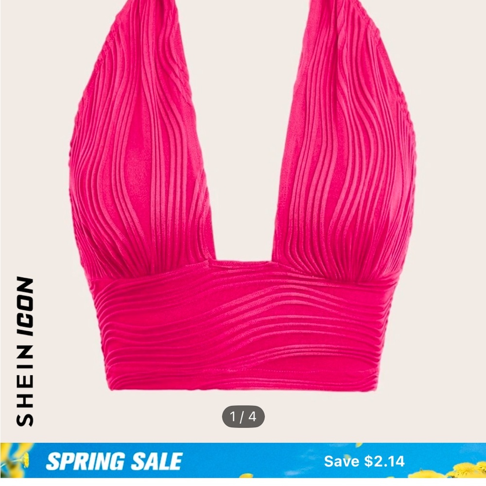 Shein Icon Hot Pink Halter Top